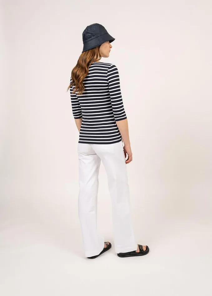 GardeCote Iii Nautical Striped Sport Top With Uv Protection Navywhite Women Saint James Breton Striped Shirts