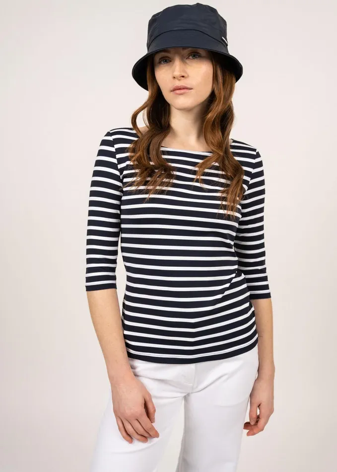 GardeCote Iii Nautical Striped Sport Top With Uv Protection Navywhite Women Saint James Breton Striped Shirts
