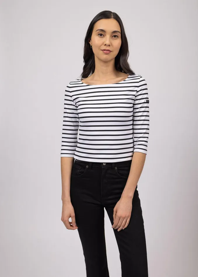 GardeCote Iii Nautical Striped Sport Top With Uv Protection Whiteblack Women Saint James Breton Striped Shirts GardeCote Iii Nautical Striped Sport Top With Uv Protection Whiteblack Women Saint James Breton Striped Shirts