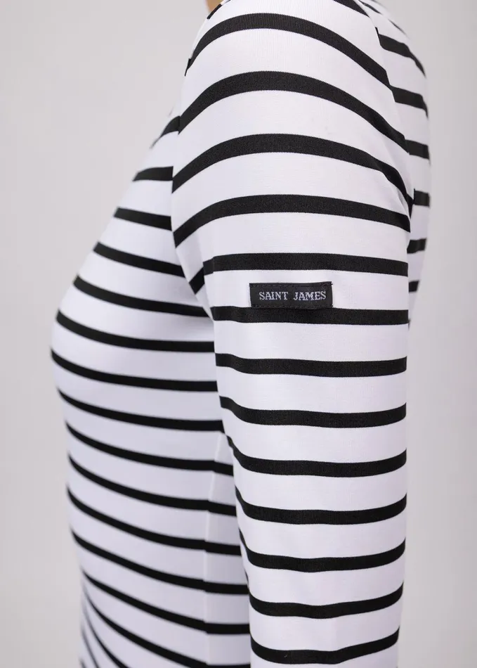 GardeCote Iii Nautical Striped Sport Top With Uv Protection Whiteblack Women Saint James Breton Striped Shirts