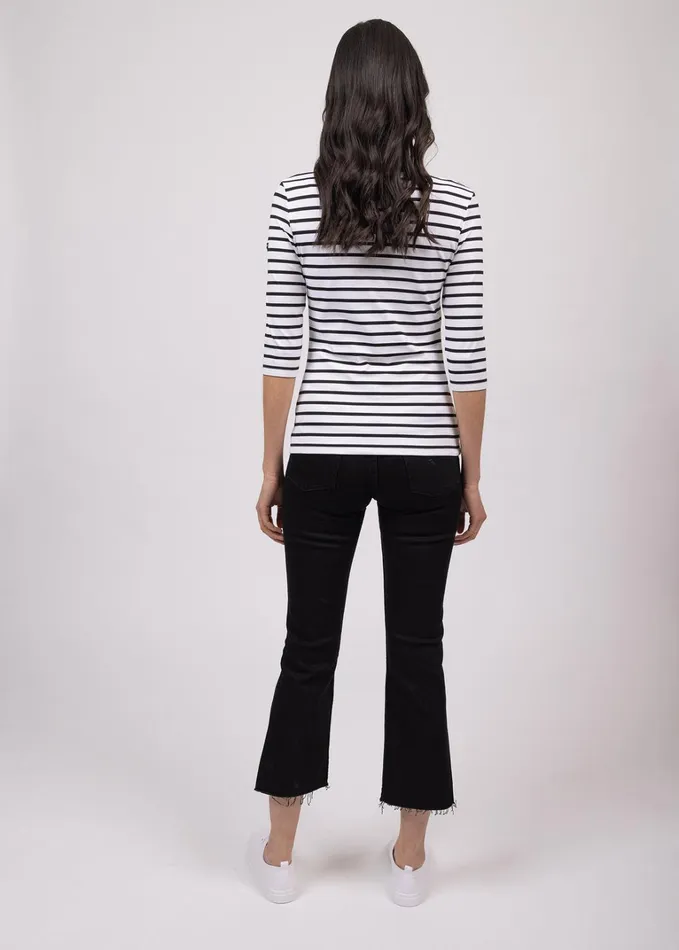GardeCote Iii Nautical Striped Sport Top With Uv Protection Whiteblack Women Saint James Breton Striped Shirts