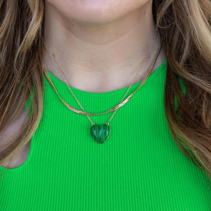 Gemstone Heart Necklace Reconstituted Malachite Gold Women Alex And Ani Heart Gemstone Heart Necklace Reconstituted Malachite Gold Women Alex And Ani Heart