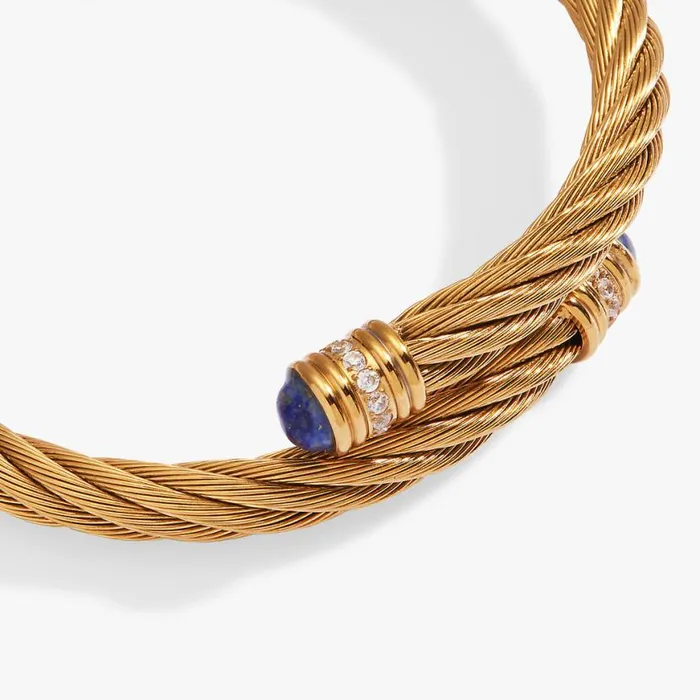 Gemstone Textured Wrap Bracelet Stainless Steel Gold Women Alex And Ani Iconic Alex And Ani