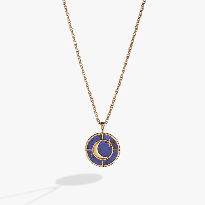 Genuine Sodalite Signature Pendant Necklace Stainless Steel Gold Women Alex And Ani Fine Jewelry Genuine Sodalite Signature Pendant Necklace Stainless Steel Gold Women Alex And Ani Fine Jewelry