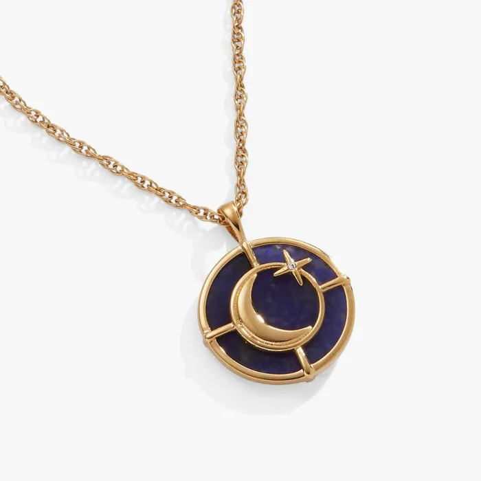 Genuine Sodalite Signature Pendant Necklace Stainless Steel Gold Women Alex And Ani Fine Jewelry Genuine Sodalite Signature Pendant Necklace Stainless Steel Gold Women Alex And Ani Fine Jewelry