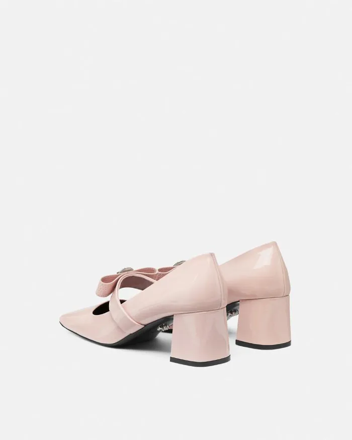 Gianni Ribbon Block Pumps 55 Mm Light Pink Women Versace Pumps and Slingbacks