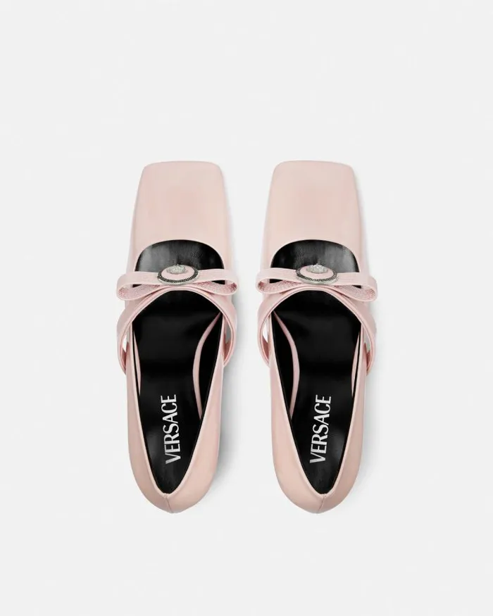 Gianni Ribbon Block Pumps 55 Mm Light Pink Women Versace Pumps and Slingbacks