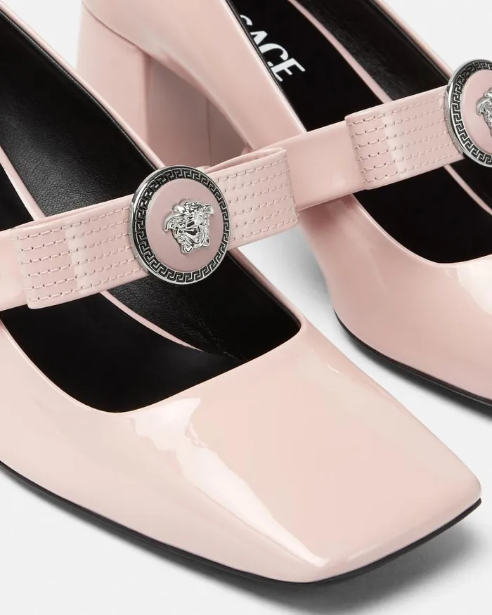Gianni Ribbon Block Pumps 55 Mm Light Pink Women Versace Pumps and Slingbacks