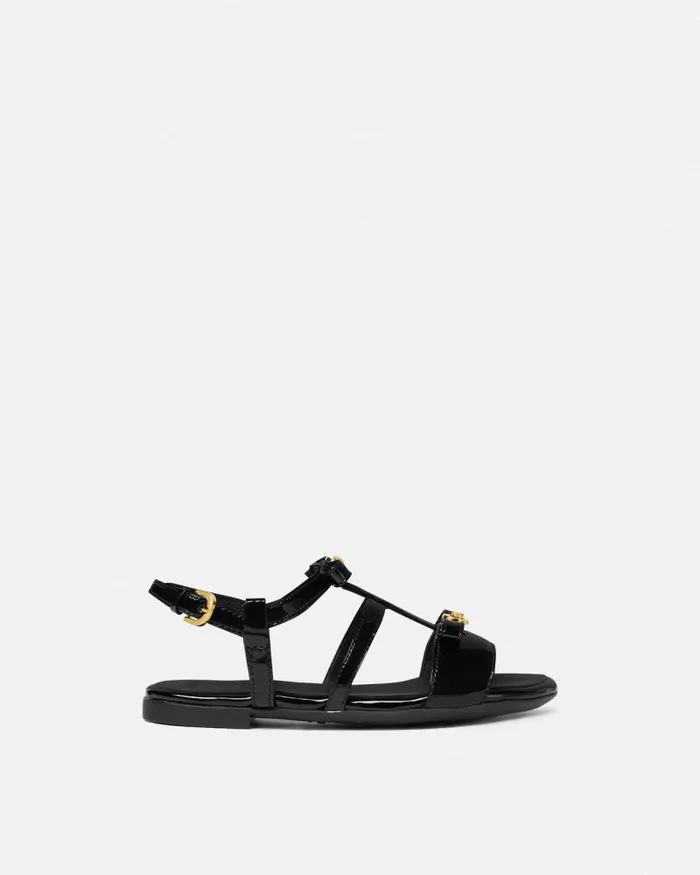 Gianni Ribbon Kids Sandals Blackgold Children Versace Shoes