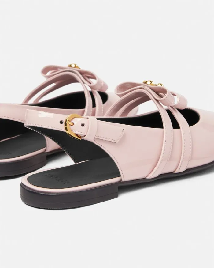 Gianni Ribbon Kids Slingback Ballerinas Light Pink Children Versace Shoes
