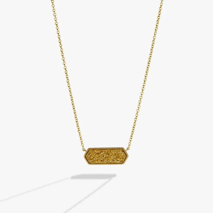 Glitter Druzy Pendant Necklace Gold Gold Women Alex And Ani Necklaces