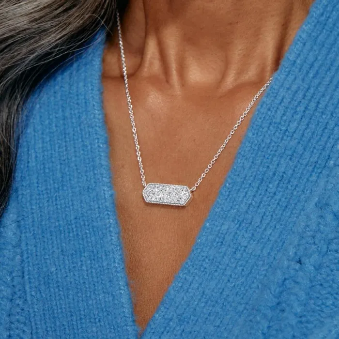 Glitter Druzy Pendant Necklace Silver Silver Women Alex And Ani Necklaces Glitter Druzy Pendant Necklace Silver Silver Women Alex And Ani Necklaces