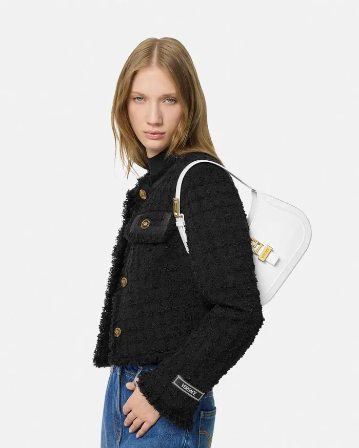Greca Goddess Small Hobo Bag White Women Versace Shoulder and Crossbody