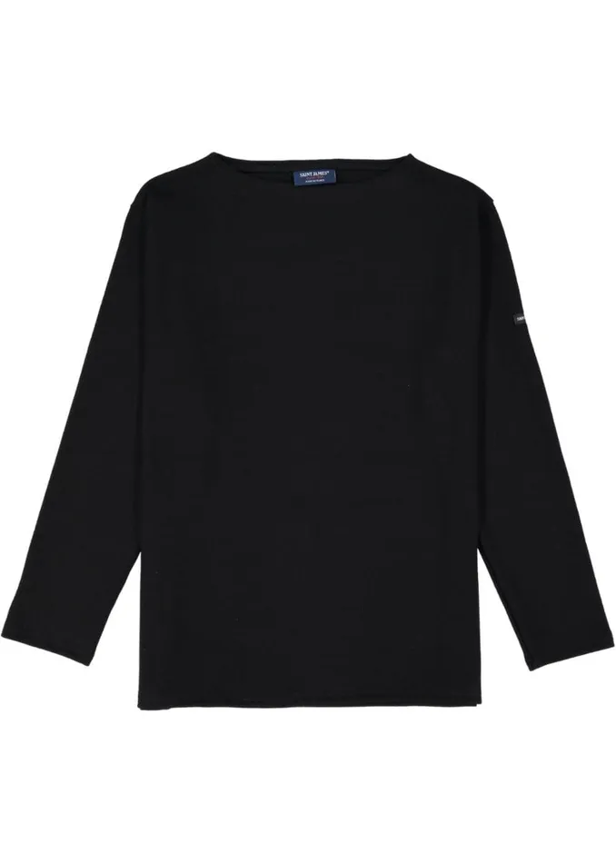Guildo Boat Neck Breton Shirt Heavyweight Cotton Black Women Saint James Breton Striped Shirts Guildo Boat Neck Breton Shirt Heavyweight Cotton Black Women Saint James Breton Striped Shirts