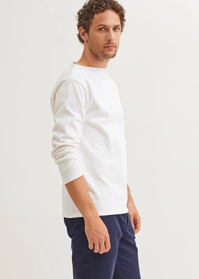 Guildo Boat Neck Breton Shirt Heavyweight Cotton Ecru Men Saint James Breton Striped Shirts Guildo Boat Neck Breton Shirt Heavyweight Cotton Ecru Men Saint James Breton Striped Shirts