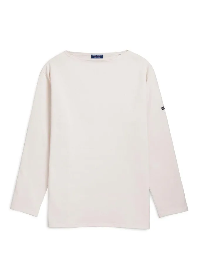 Guildo Boat Neck Breton Shirt Heavyweight Cotton Ecru Women Saint James Breton Striped Shirts
