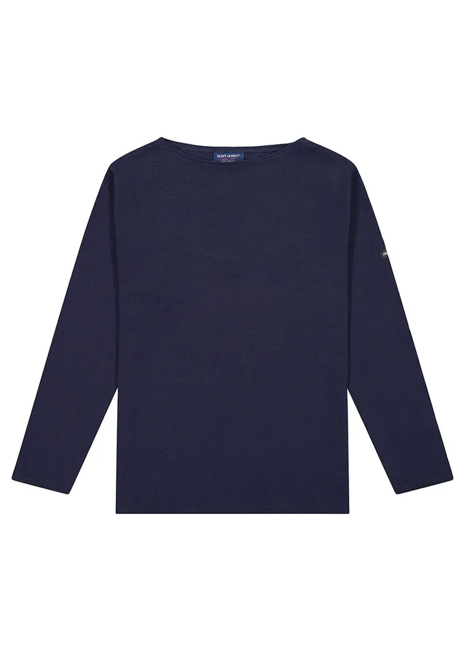 Guildo Boat Neck Breton Shirt Heavyweight Cotton Navy Women Saint James Breton Striped Shirts