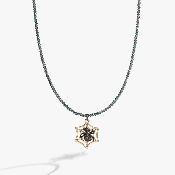 Halloween Spider Web Necklace Two Tone Women Alex And Ani Necklaces