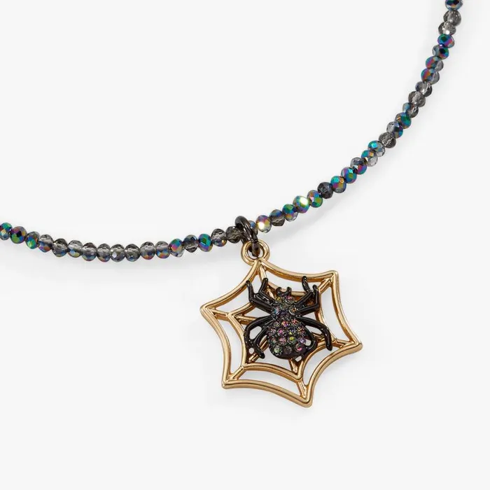Halloween Spider Web Necklace Two Tone Women Alex And Ani Necklaces