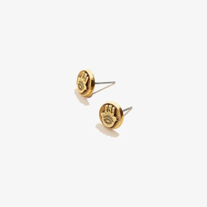 Hamsa Circle Stud Earrings Rafaelian Silver Women Alex And Ani Strength Protection Hamsa Circle Stud Earrings Rafaelian Silver Women Alex And Ani Strength Protection