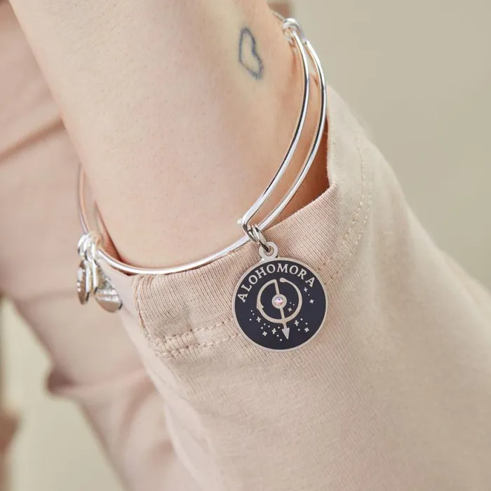 Harry Potter 039Alohomora039 Charm Bangle Bracelet Shiny Silver Women Alex And Ani Iconic Alex And Ani Harry Potter 039Alohomora039 Charm Bangle Bracelet Shiny Silver Women Alex And Ani Iconic Alex And Ani