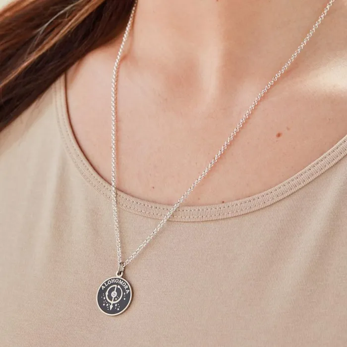 Harry Potter 039Alohomora039 Necklace Adjustable Shiny Silver Women Alex And Ani Necklaces