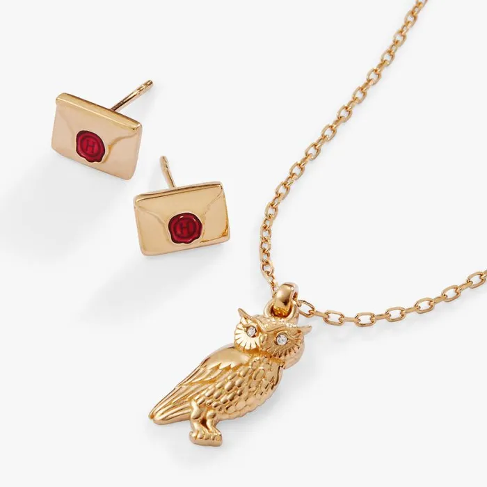 Harry Potter Owl And Hogwarts Letter Necklace And Earring Set 14kt Gold Plated 14kt Gold Over Sterling Silver Women Alex And Ani Jewelry Sets Harry Potter Owl And Hogwarts Letter Necklace And Earring Set 14kt Gold Plated 14kt Gold Over Sterling Silver Women Alex And Ani Jewelry Sets