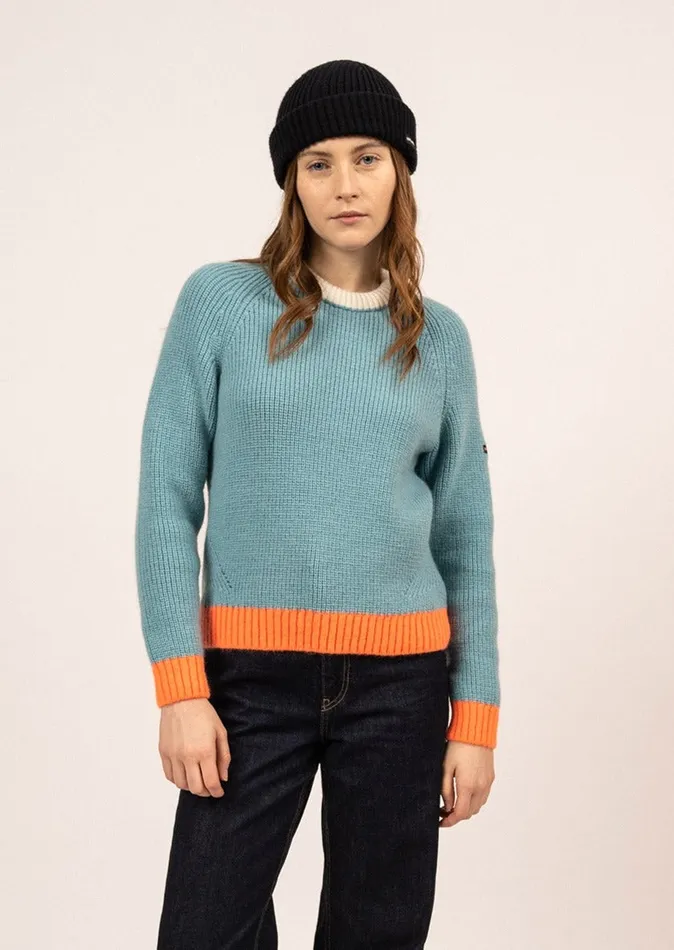 Hasparren ColorBlock Sweater In Mohair Wool Blend Jadeneonorangewinterwhite Women Saint James Sweaters Cardigans and Jackets