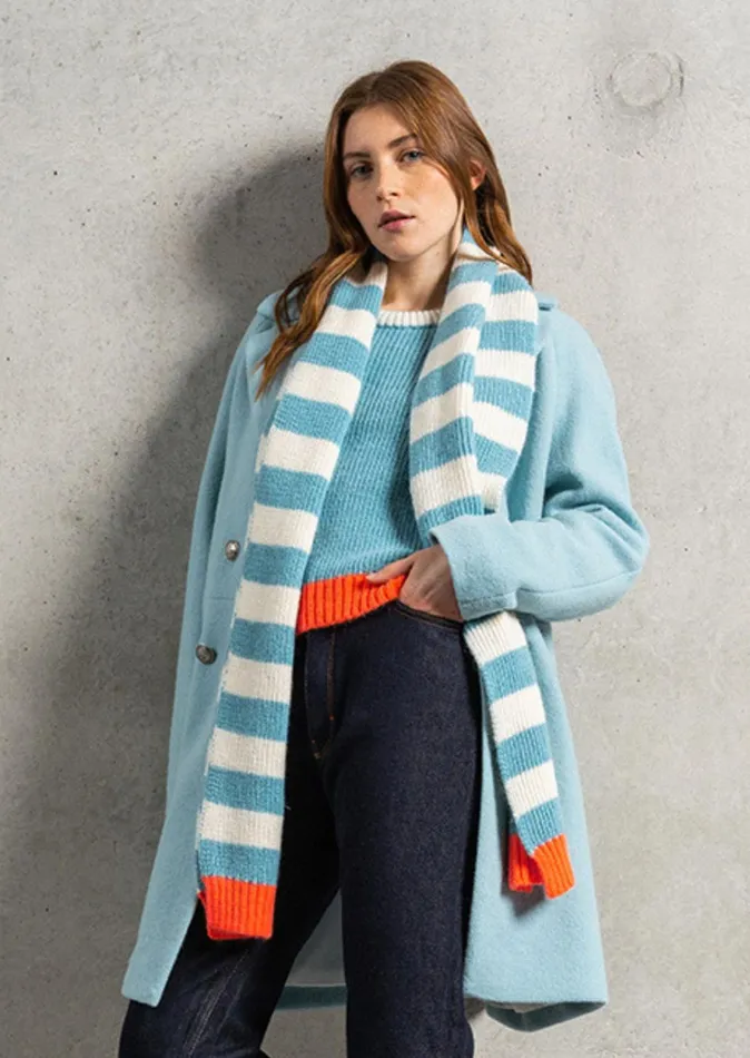 Hasparren ColorBlock Sweater In Mohair Wool Blend Jadeneonorangewinterwhite Women Saint James Sweaters Cardigans and Jackets