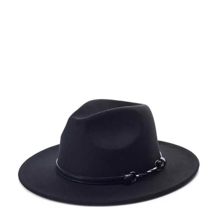 Hats Women Moda In Pelle Lennoxhat Black Textile