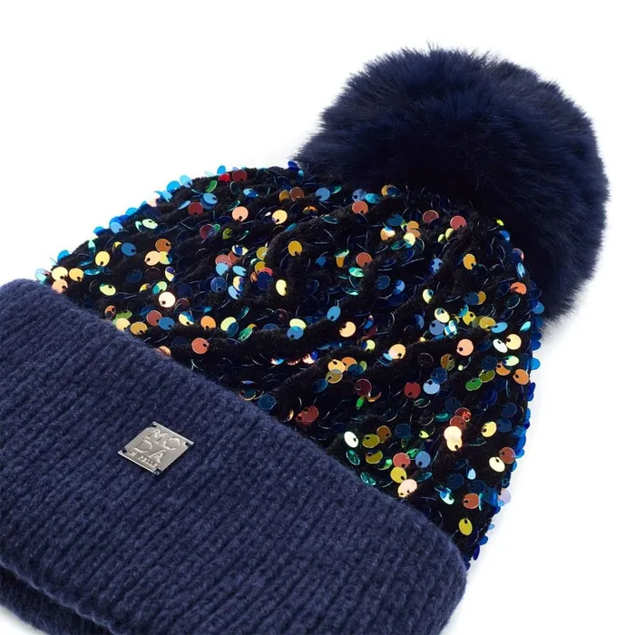 Hats Women Moda In Pelle Lexiehat Navy Textile
