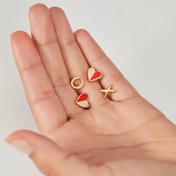 Heart 039XO039 Stud Earrings Set Of 2 Silver Women Alex And Ani Love