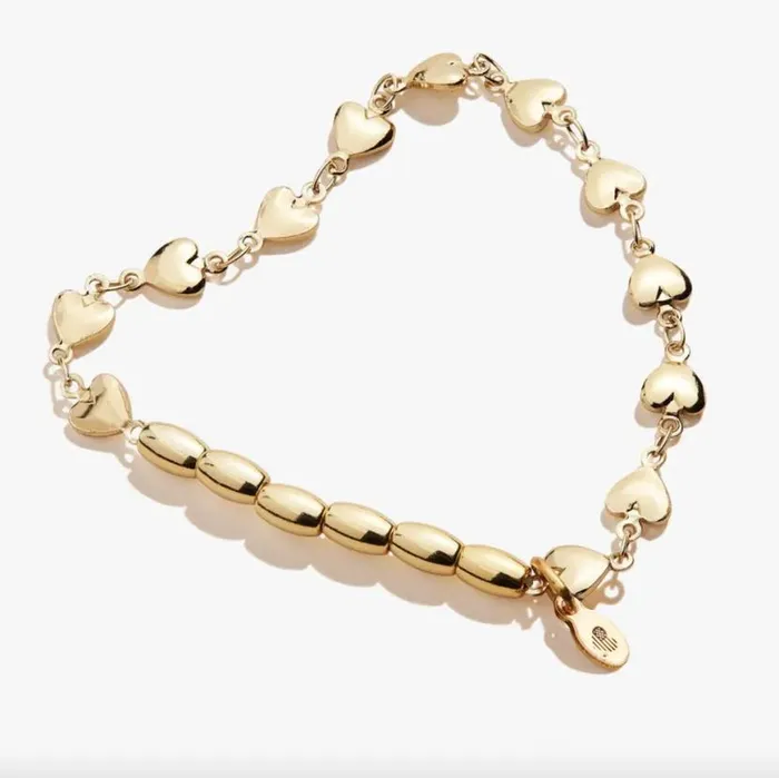 Heart Beads Stretch Bracelet Gold Women Alex And Ani Heart