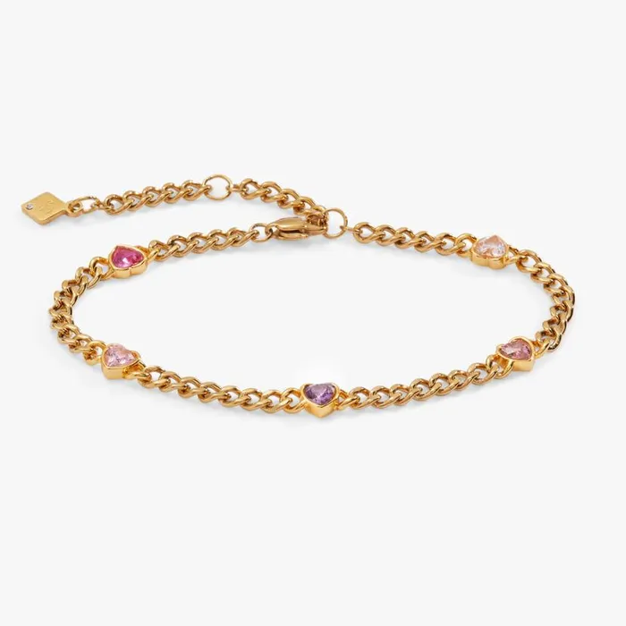Heart Curb Chain Bracelet Stainless Steel Gold Women Alex And Ani Bracelets
