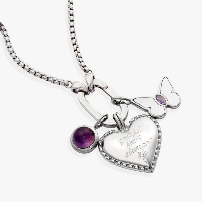 Heart Trio Interchangeable Charm Necklace Stainless Steel Silver Women Alex And Ani Necklaces Heart Trio Interchangeable Charm Necklace Stainless Steel Silver Women Alex And Ani Necklaces