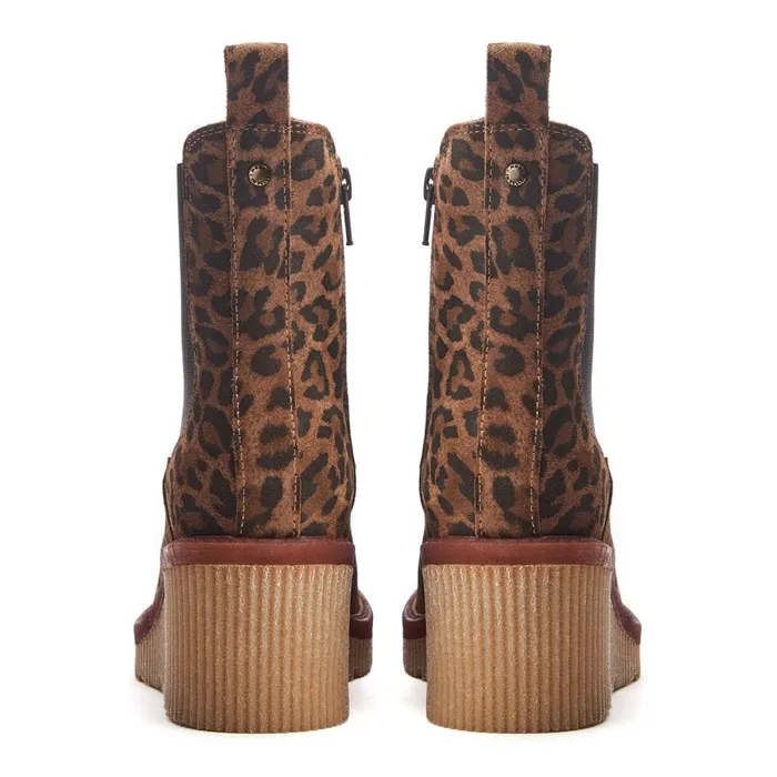 Heeled And Wedge Boots Women Moda In Pelle Audyn Dark Leopard Suede