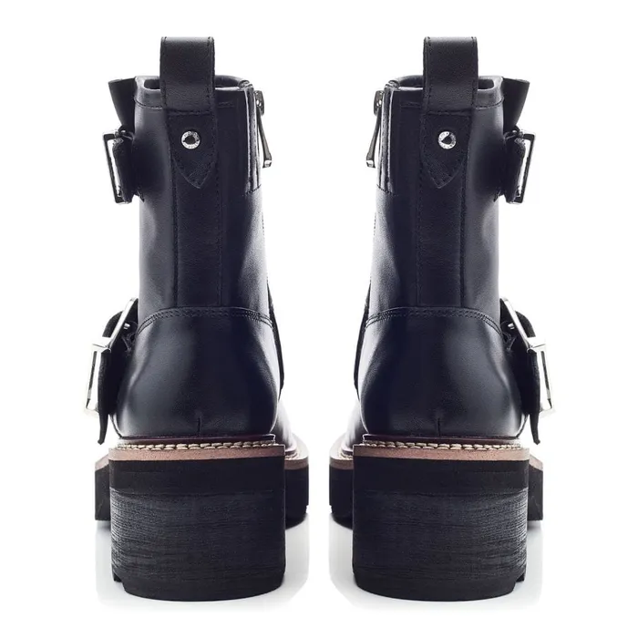 Heeled And Wedge Boots Women Moda In Pelle Barbel Black Leather
