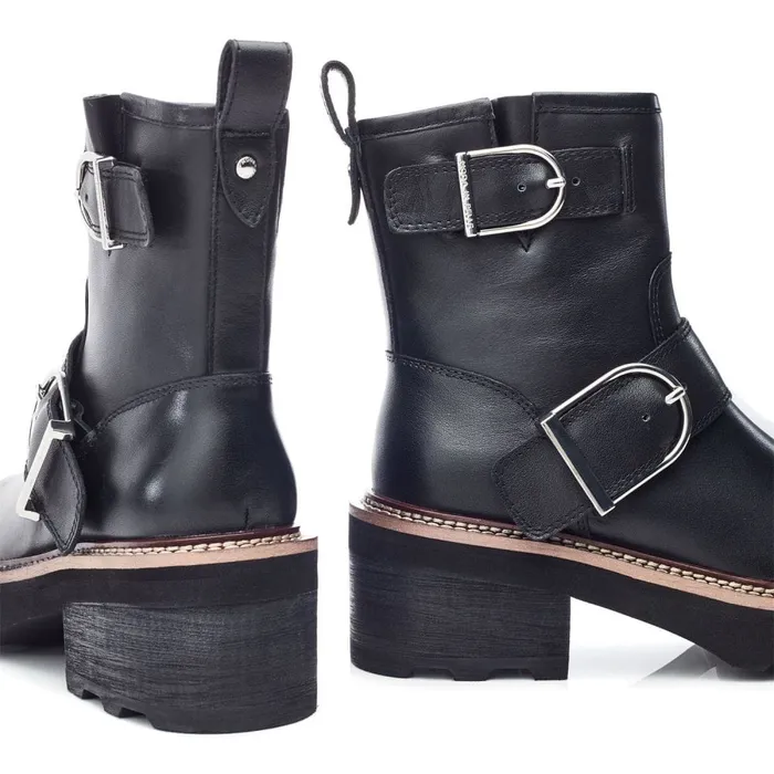 Heeled And Wedge Boots Women Moda In Pelle Barbel Black Leather