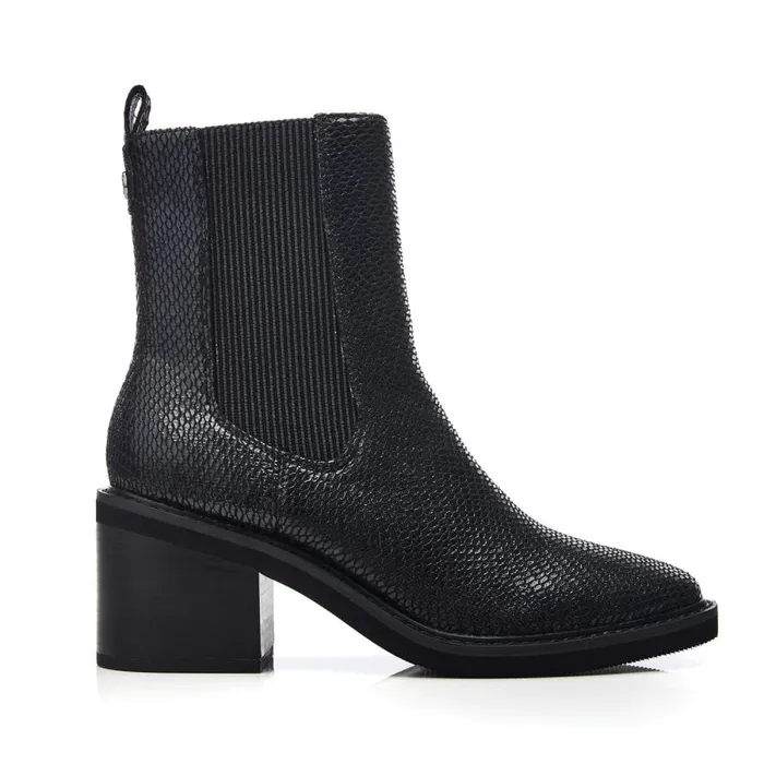 Heeled And Wedge Boots Women Moda In Pelle Calliope Black Snake Print