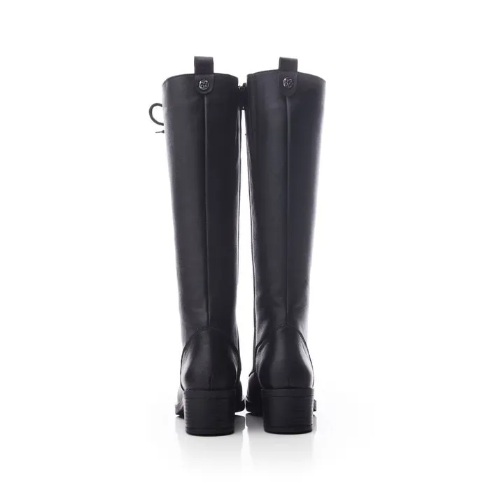 Heeled And Wedge Boots Women Moda In Pelle Galliana Black Leather Heeled And Wedge Boots Women Moda In Pelle Galliana Black Leather
