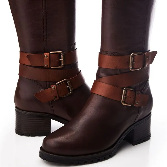 Heeled And Wedge Boots Women Moda In Pelle Hadleigh Dark Brown Leather Heeled And Wedge Boots Women Moda In Pelle Hadleigh Dark Brown Leather