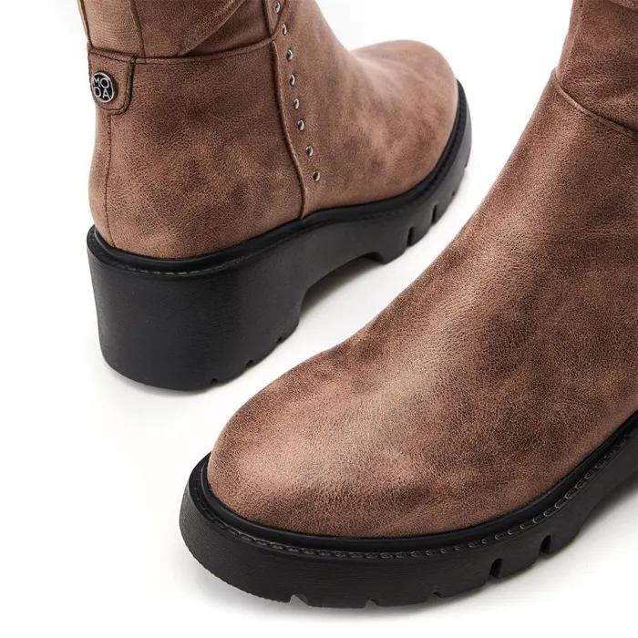 Heeled And Wedge Boots Women Moda In Pelle Halsey Khaki Protauras