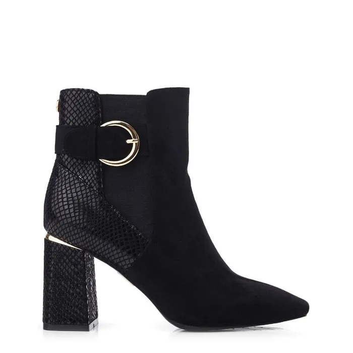 Heeled And Wedge Boots Women Moda In Pelle Kailee Black Alcantara