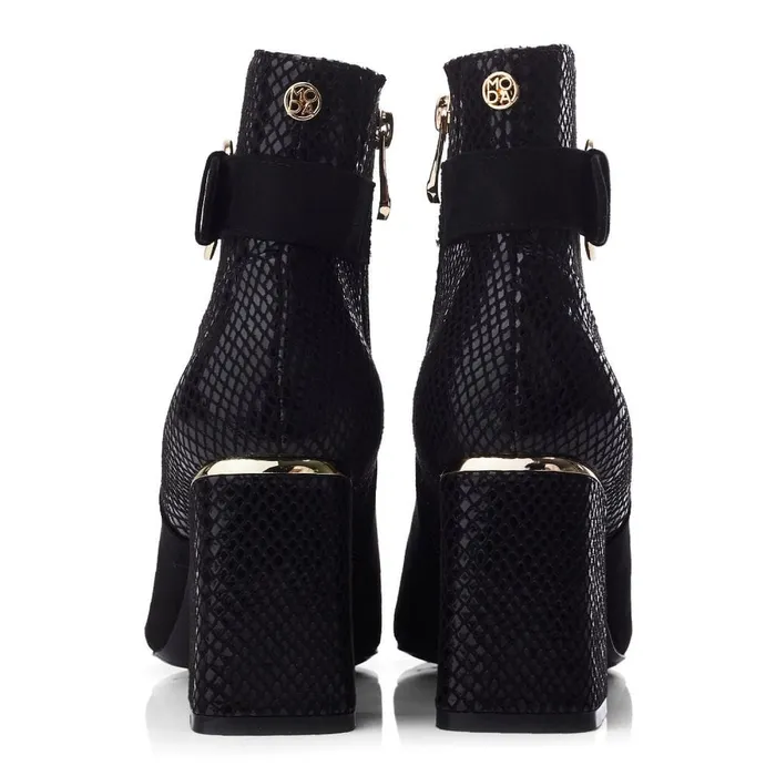 Heeled And Wedge Boots Women Moda In Pelle Kailee Black Alcantara