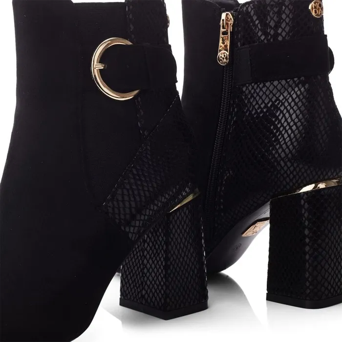 Heeled And Wedge Boots Women Moda In Pelle Kailee Black Alcantara