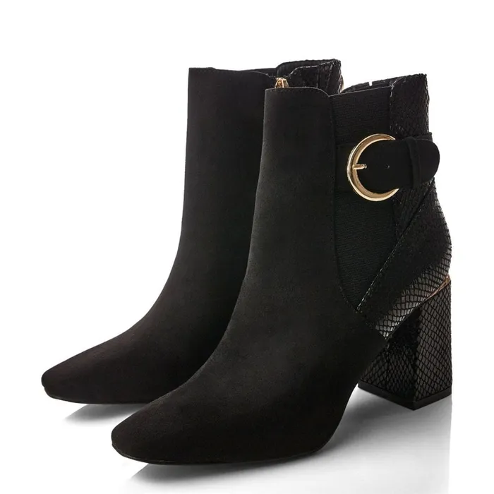 Heeled And Wedge Boots Women Moda In Pelle Kailee Black Patent