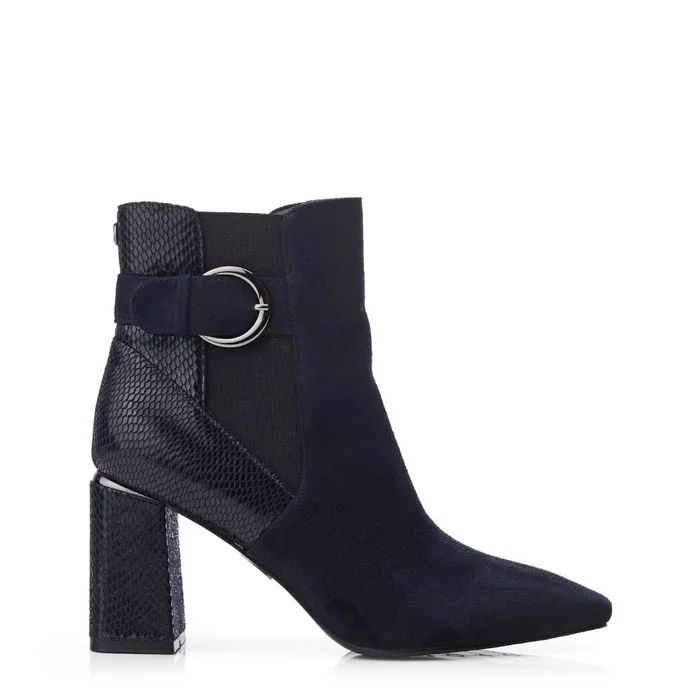 Heeled And Wedge Boots Women Moda In Pelle Kailee Navy Alcantara