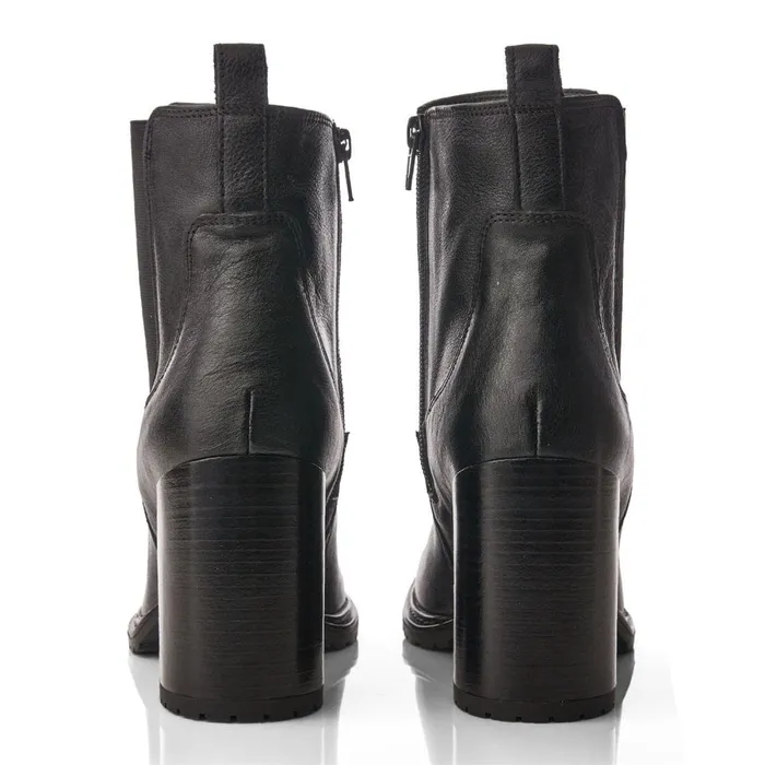 Heeled And Wedge Boots Women Moda In Pelle Kayari Black Leather