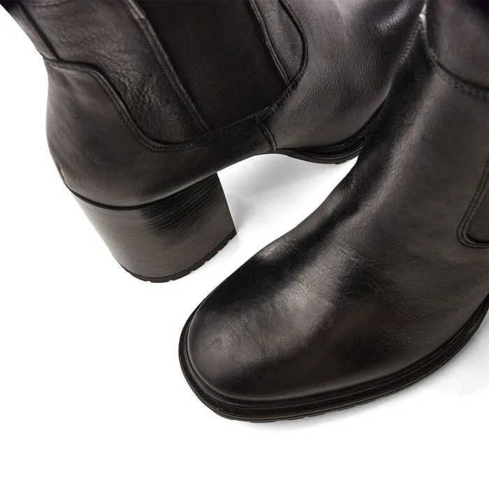 Heeled And Wedge Boots Women Moda In Pelle Kayari Black Leather