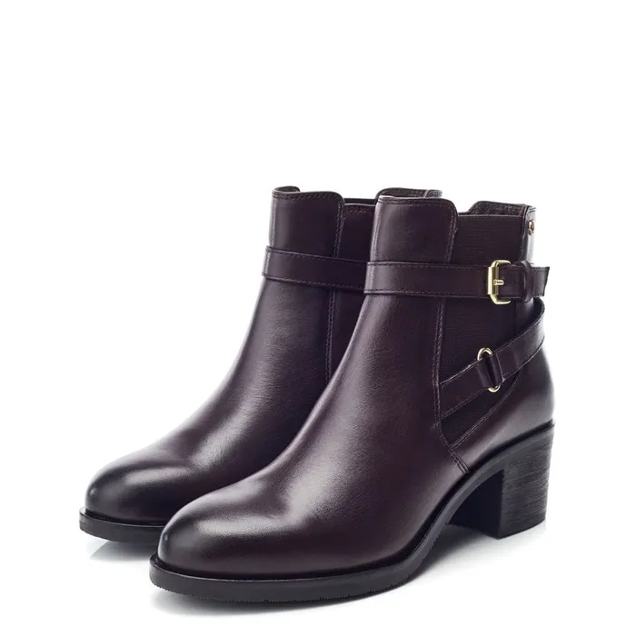 Heeled And Wedge Boots Women Moda In Pelle Libres Dark Brown Leather